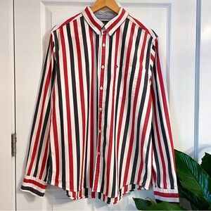 Tommy Hilfiger Slim Fit Striped Oxford Dress Shirt Men’s Large